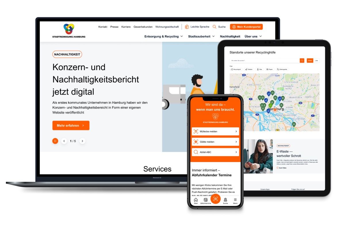 MOGIC realisiert Website und Apps der Stadtreinigung Hamburg